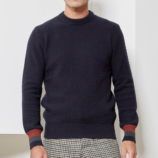 - Blenheim - Wool Knitted Jumper - Navy