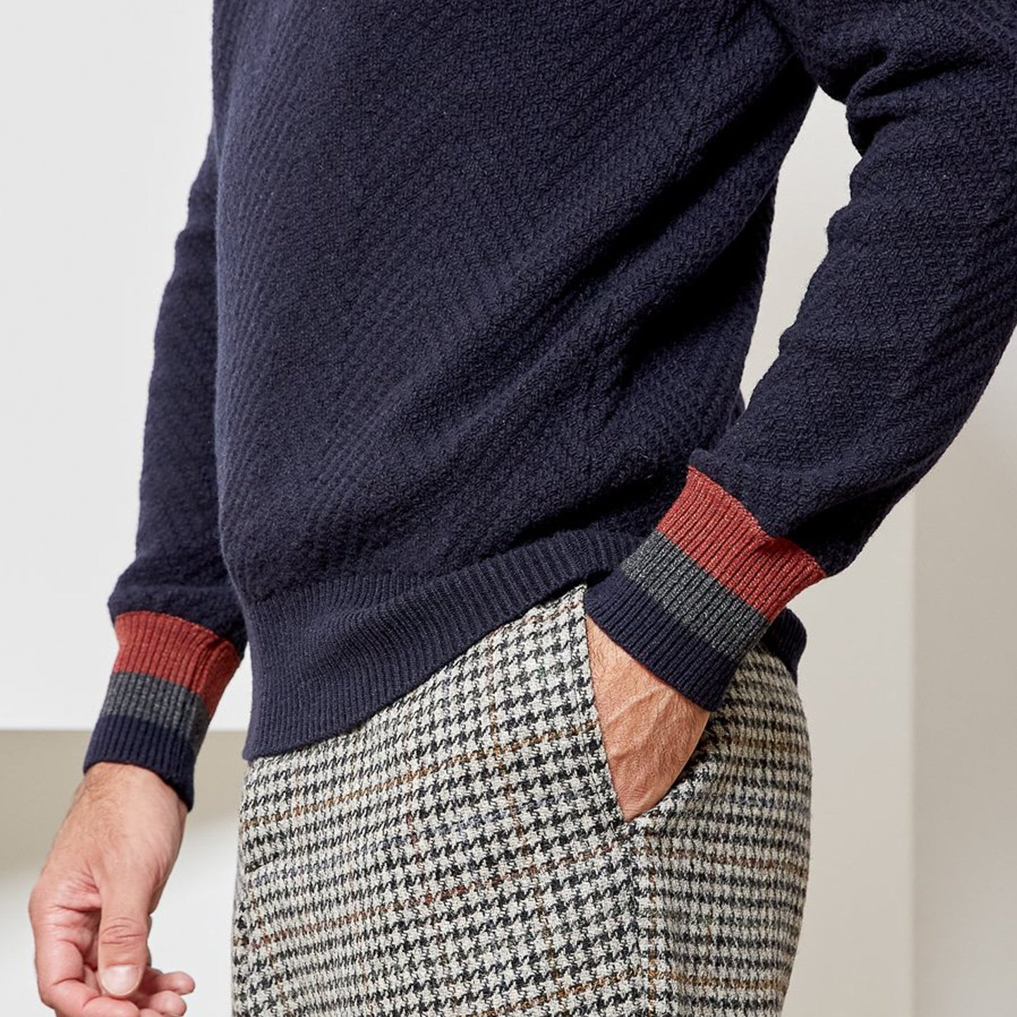 - Blenheim - Wool Knitted Jumper - Navy