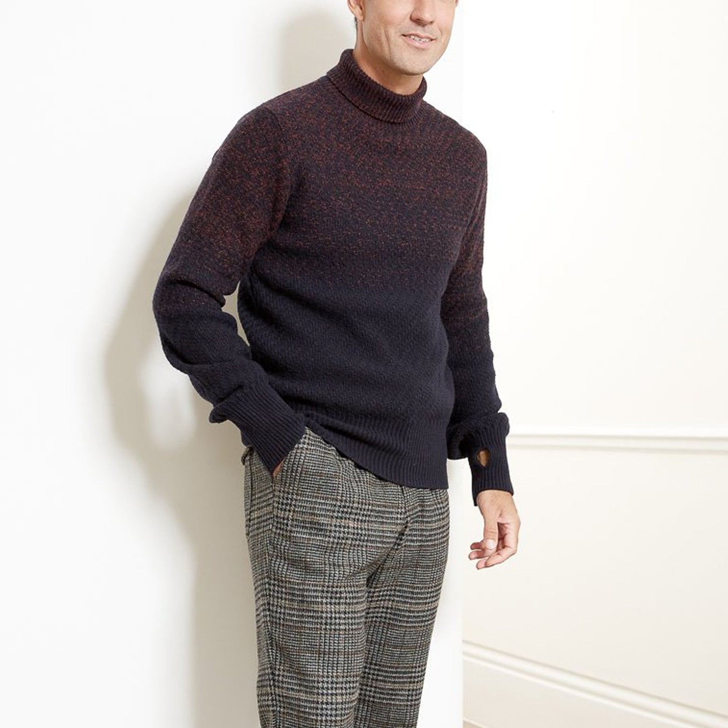 - Talbot - Roll Neck Jumper - Navy