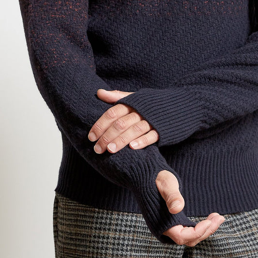 - Talbot - Roll Neck Jumper - Navy