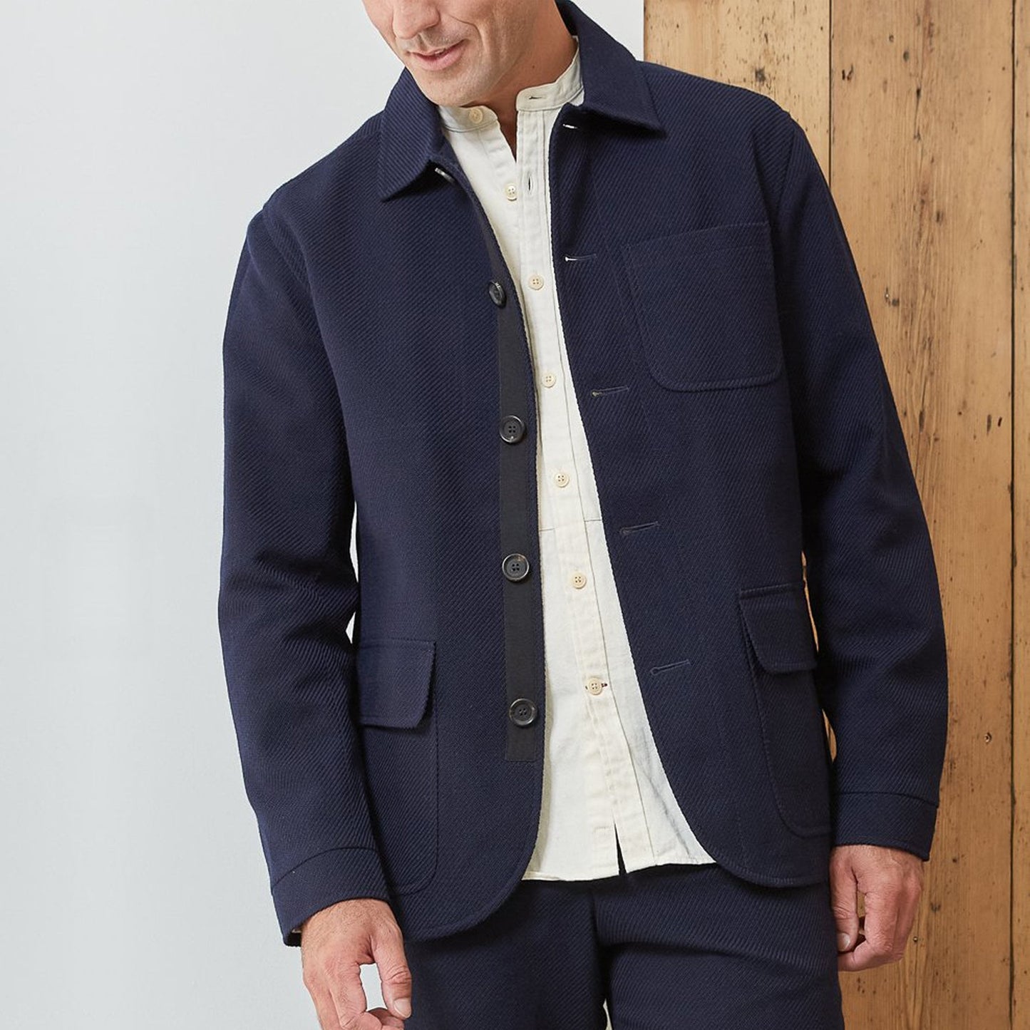 - Cowboy - Wool-Blend Jacket - Navy