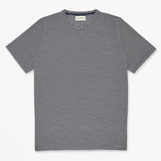 - Conduit - Organic Cotton Stripe T-Shirt - Navy