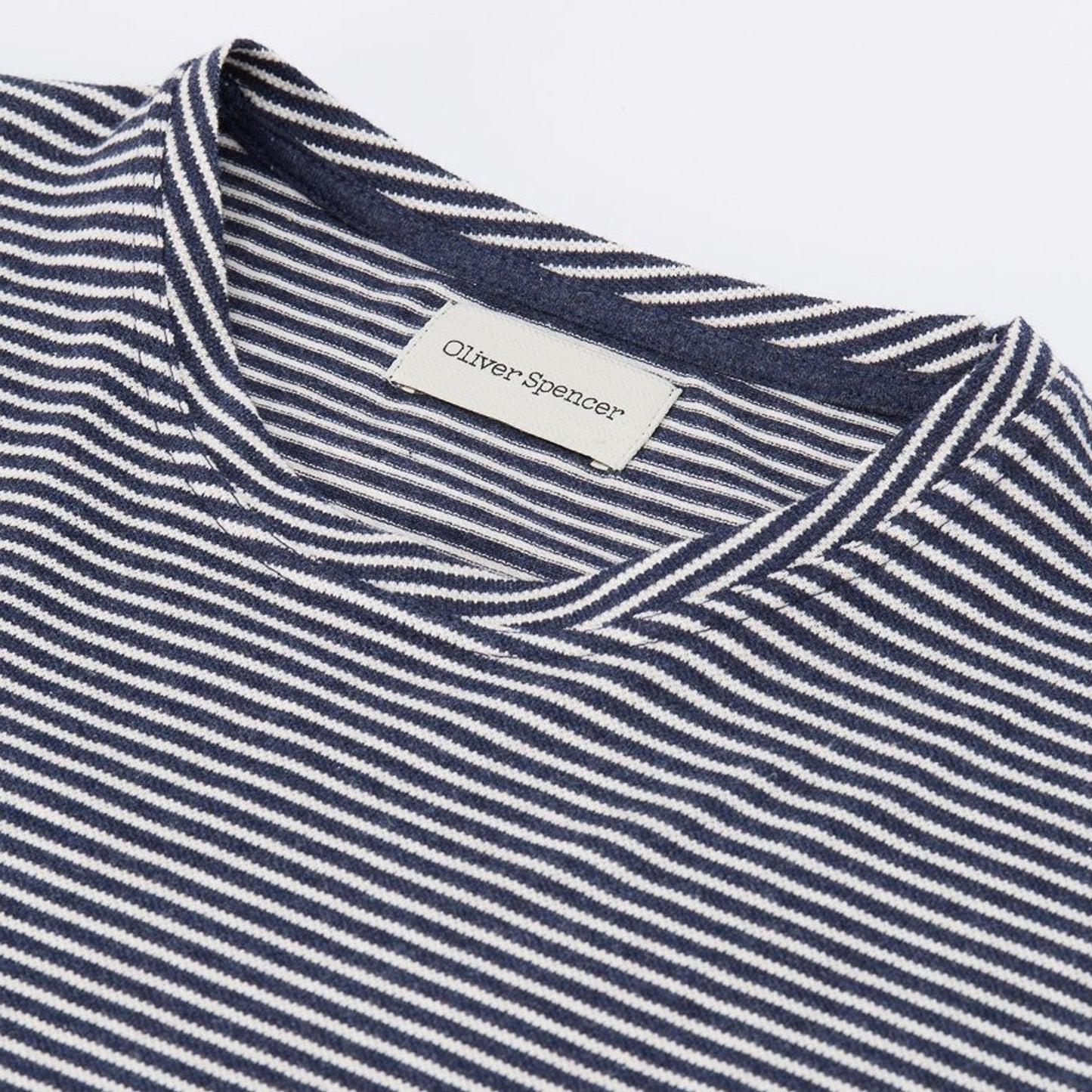 - Conduit - Organic Cotton Stripe T-Shirt - Navy