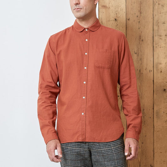- Eton - Cotton Collar Shirt - Orange