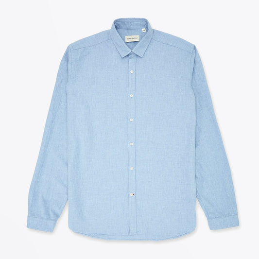 - Clerkenwell - Cotton Tab Shirt - Blue