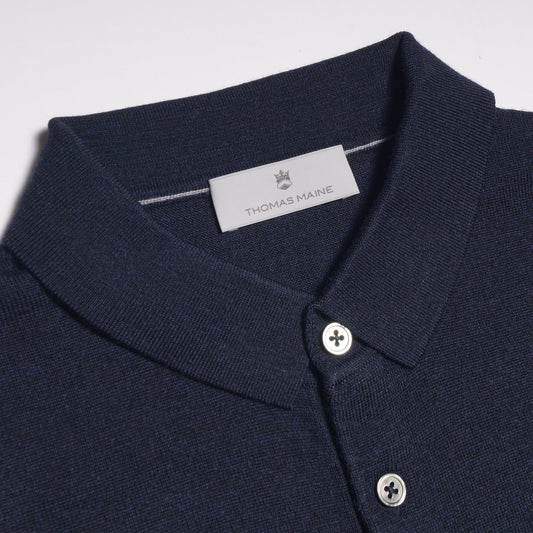 Merino Polo Shirt - Navy