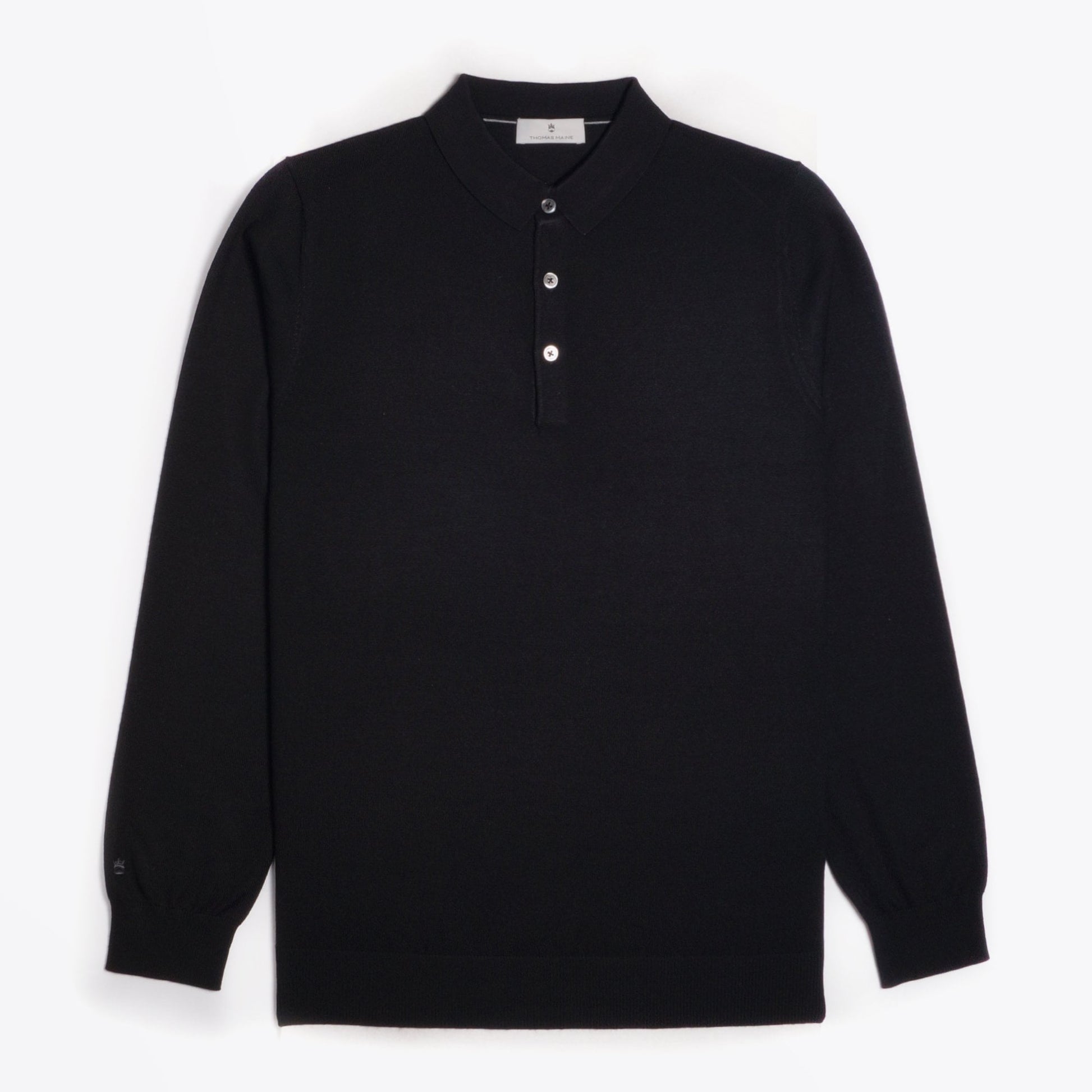 Thomas Merino Polo Shirt - Black