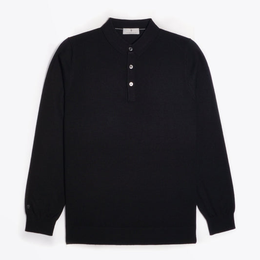 Merino Polo Shirt - Black