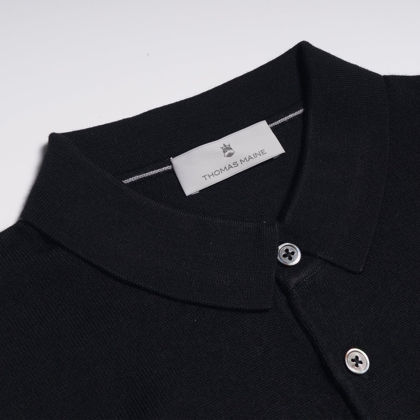 Merino Polo Shirt - Black