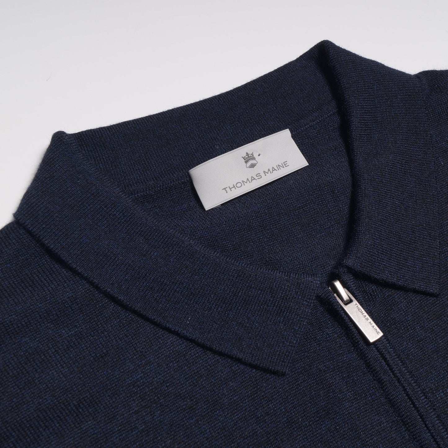 Merino Half Zip Polo - Navy