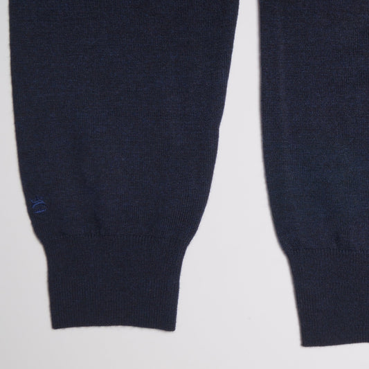Merino Half Zip Polo - Navy