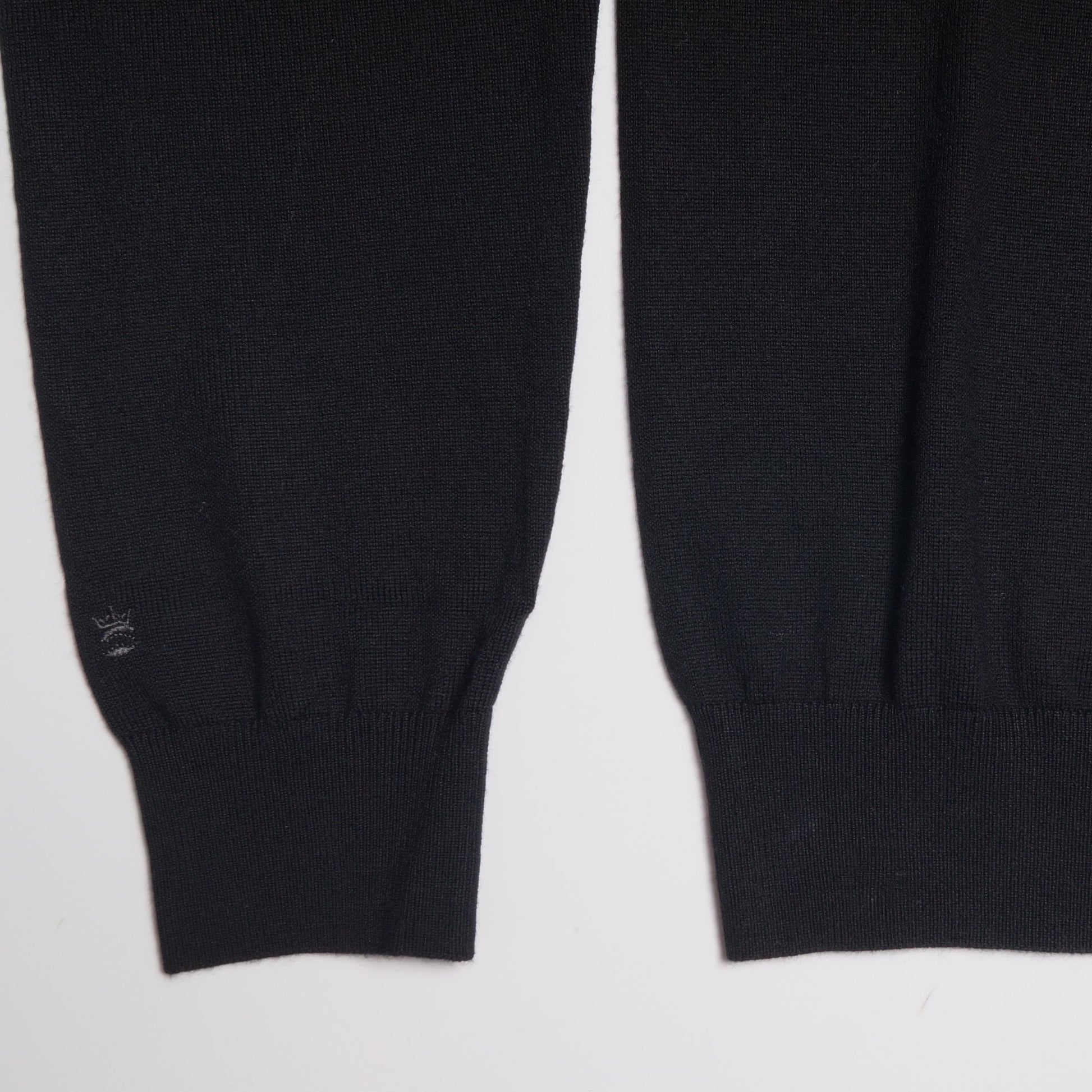 Thomas Merino Half Zip Polo - Black