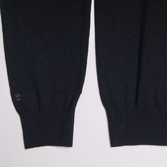 Merino Half Zip Polo - Black