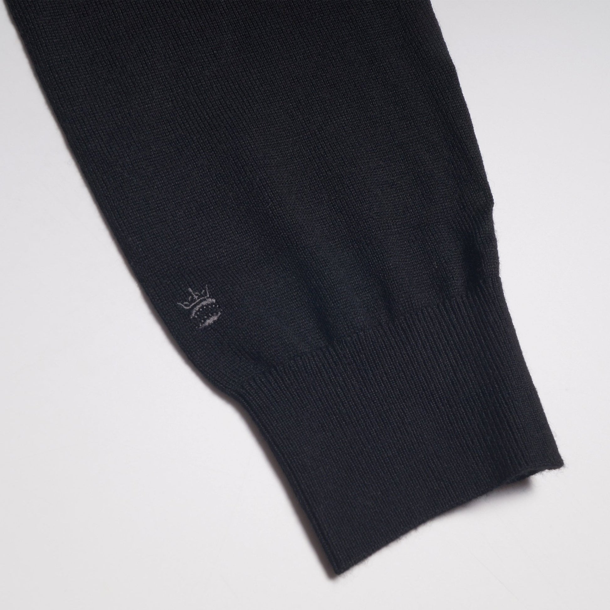 Thomas Merino Half Zip Polo - Black