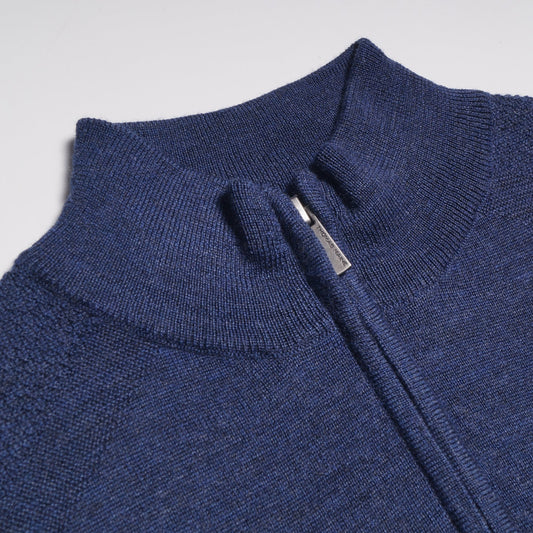Merino Half Zip Sweater - Blue