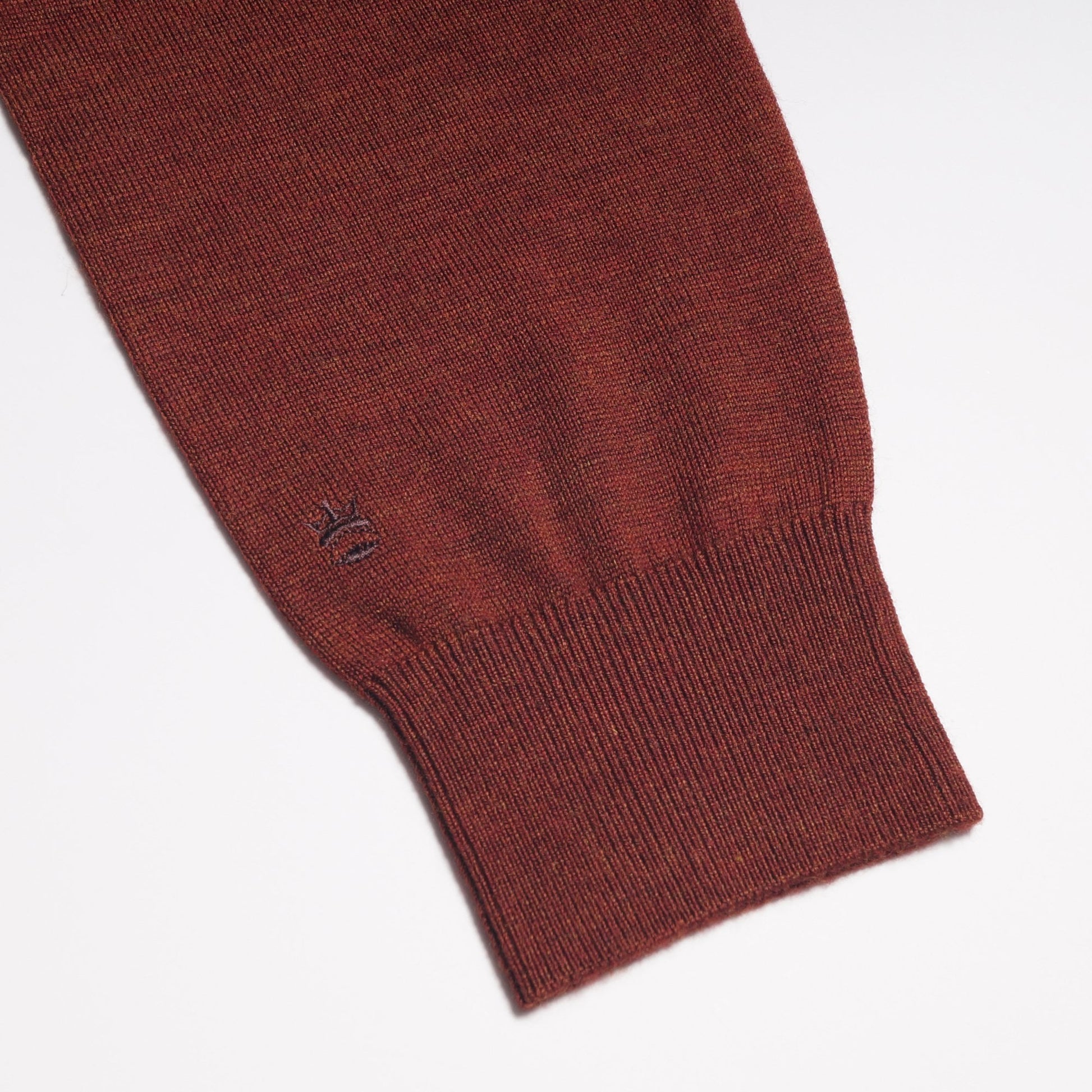 Thomas Merino Crew Neck Knit Sweater - Burnt Orange