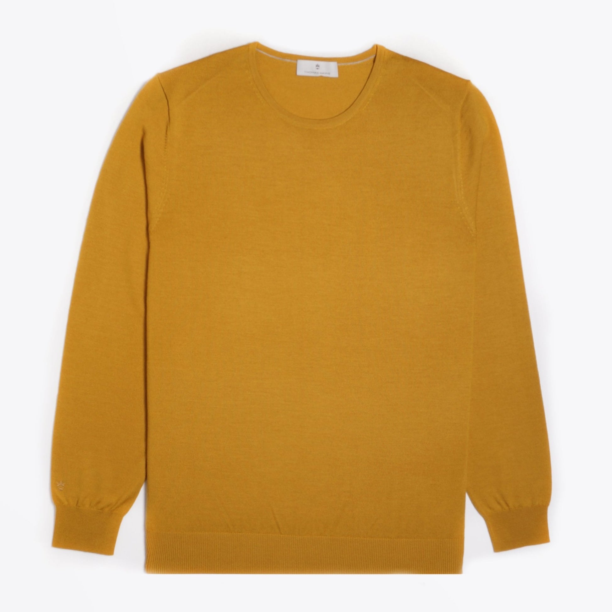 Thomas Merino Crew Neck Knit Sweater - Yellow