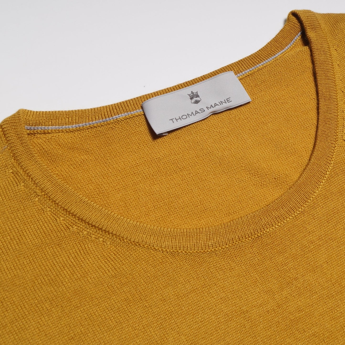 Merino Crew Neck Knit Sweater - Yellow