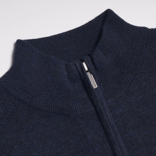 Merino Half Zip Sweater - Navy