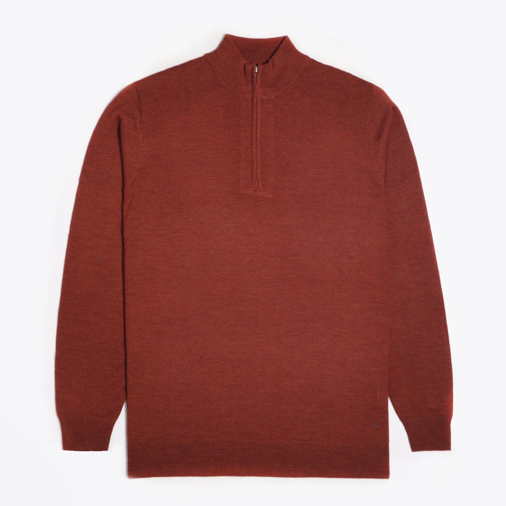 Thomas Merino Half Zip Sweater - Burnt Orange