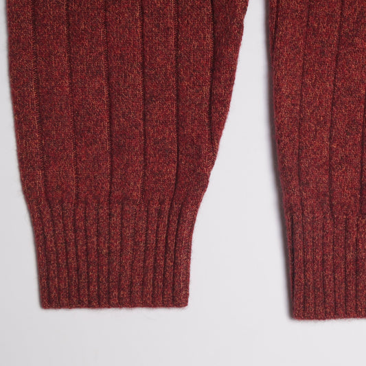 - Wool Roll-Neck Pullover - Burnt Orange