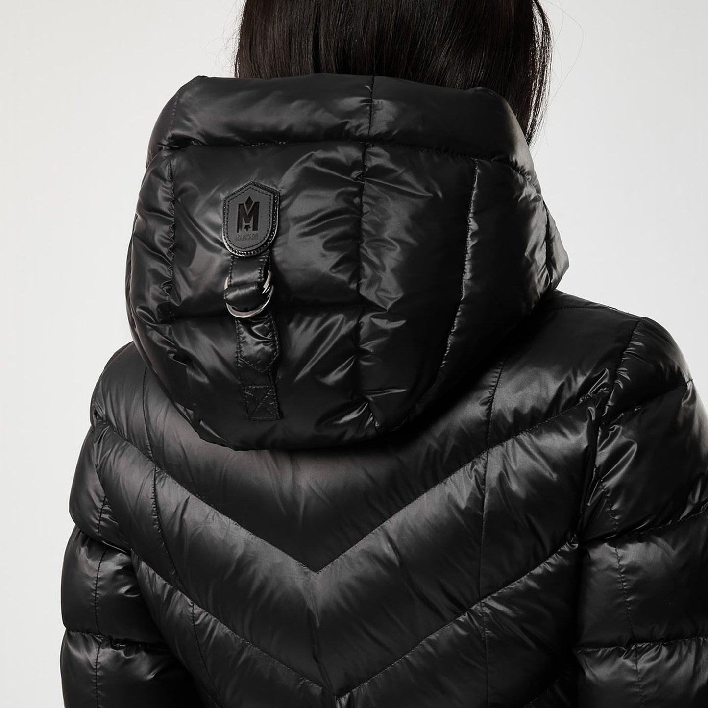 - Calina - Maxi Lightweight Down Hooded Coat - Black