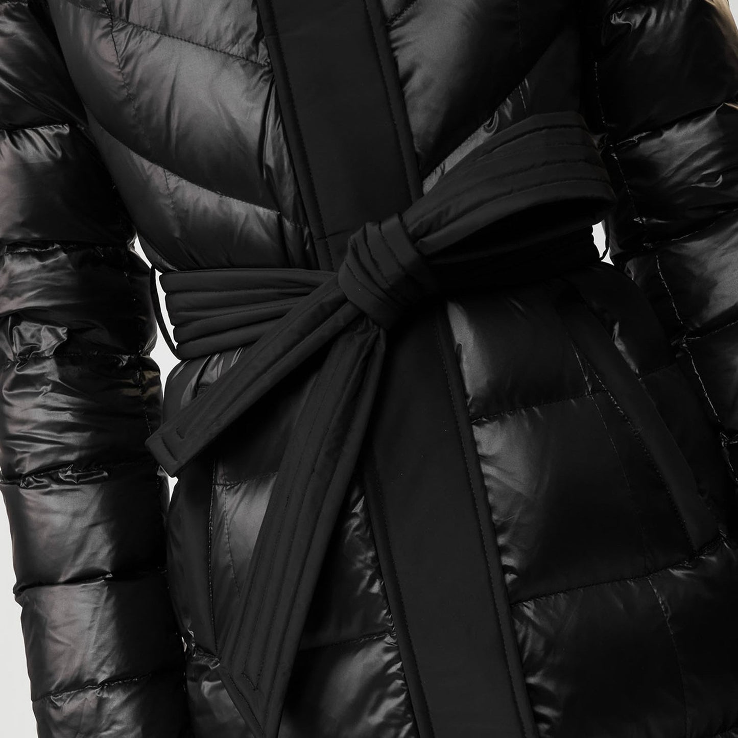 - Calina - Maxi Lightweight Down Hooded Coat - Black