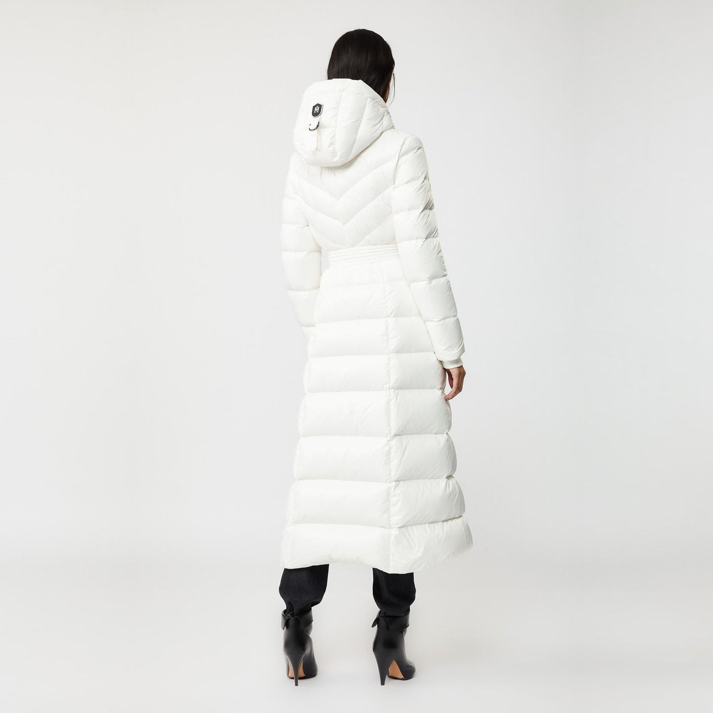 - Calina - Maxi Lightweight Down Hooded Coat - Off-White