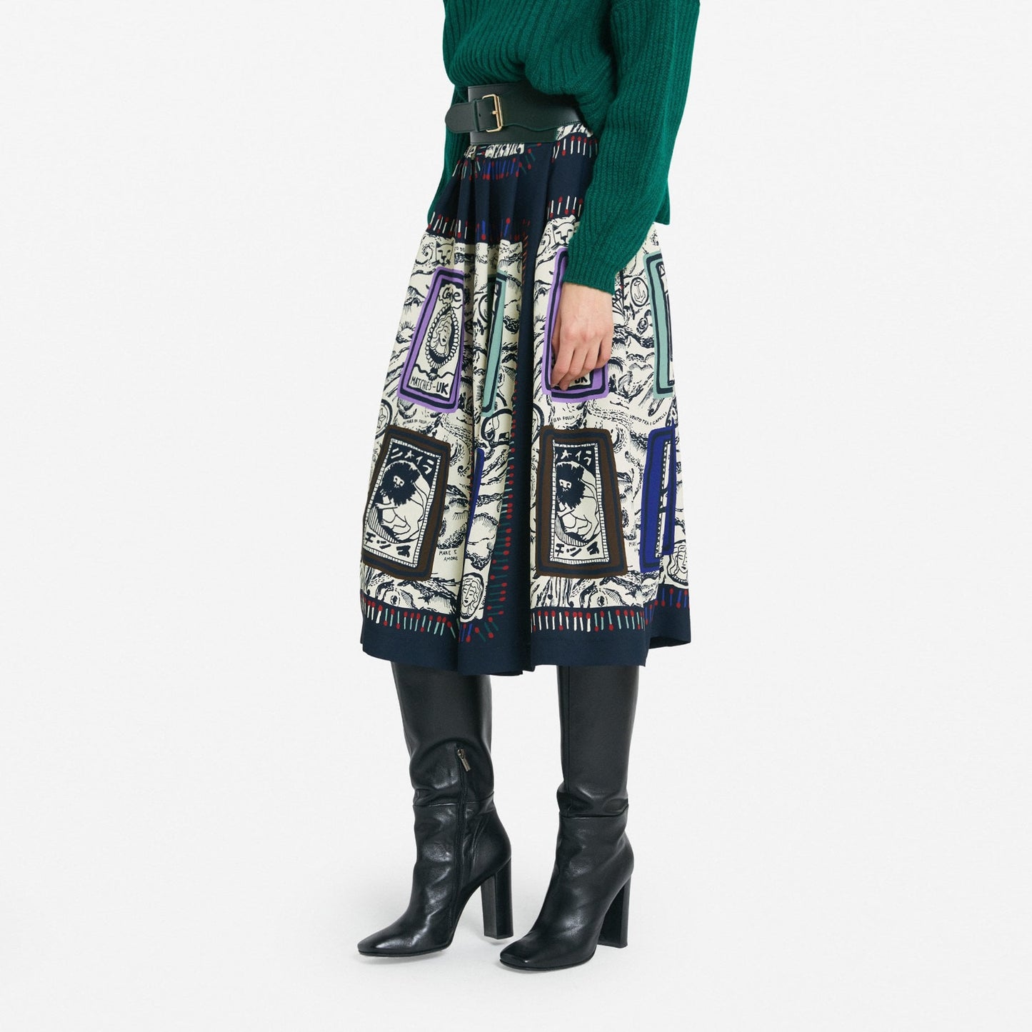 - Printed Skirt - Beige/Multi