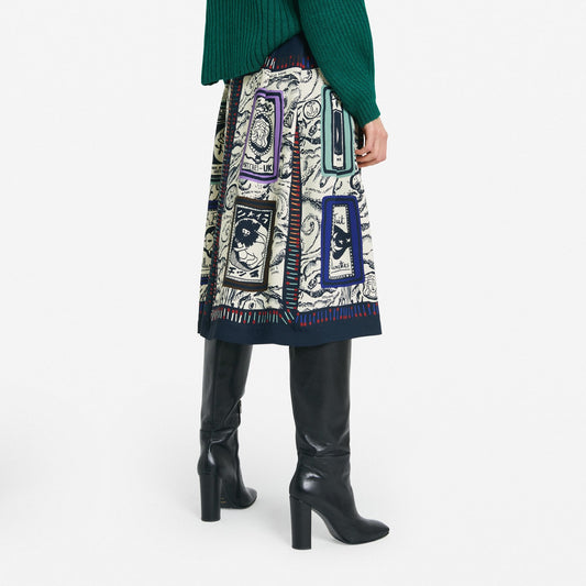 - Printed Skirt - Beige/Multi