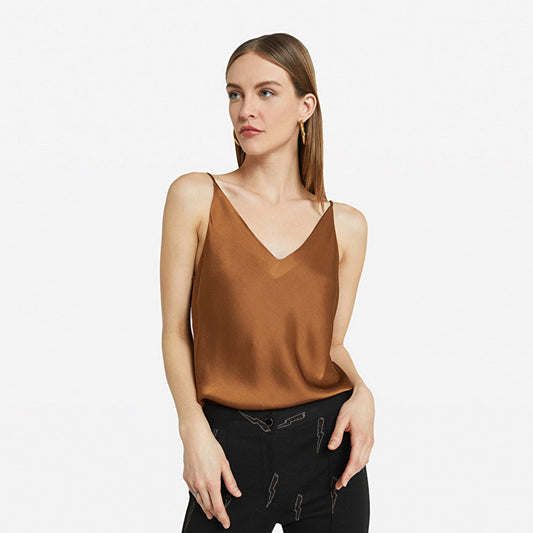 - Viscose Tank Top - Tan