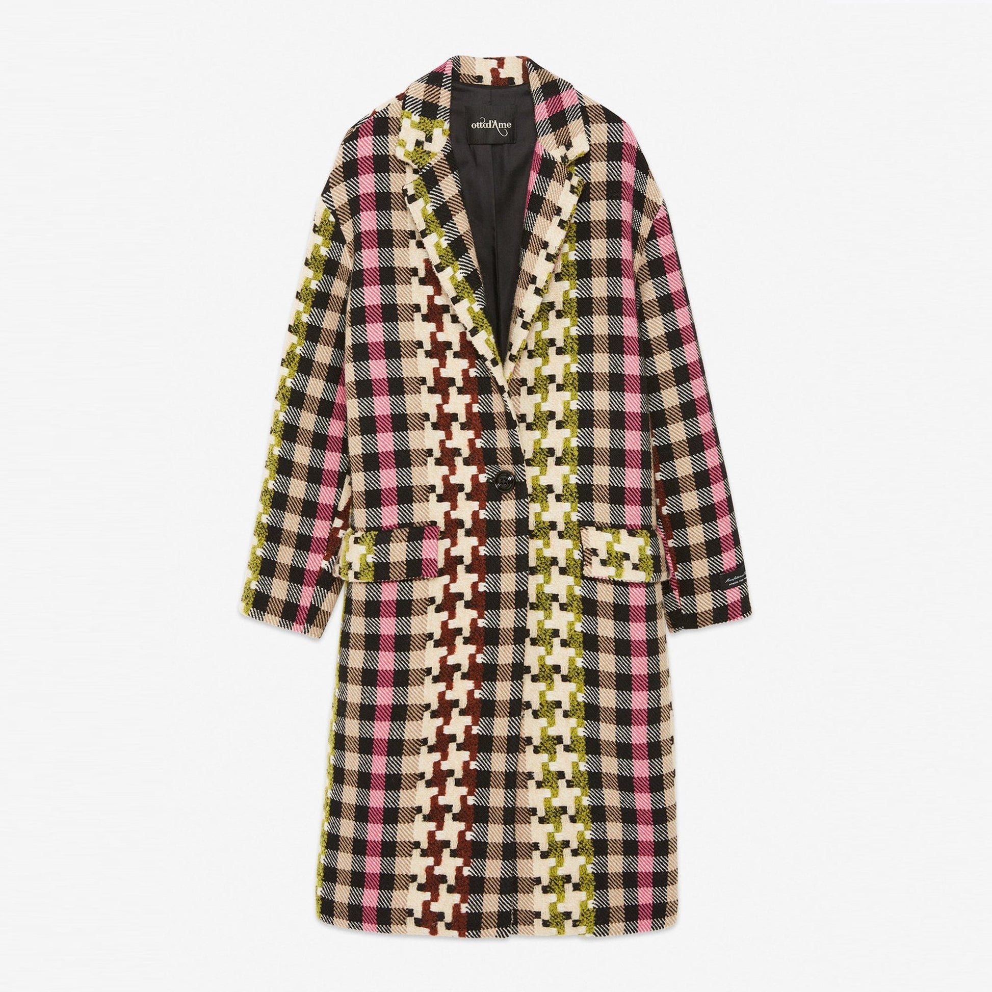 Ottod'Ame Wool-Blend Checked Coat - Multi