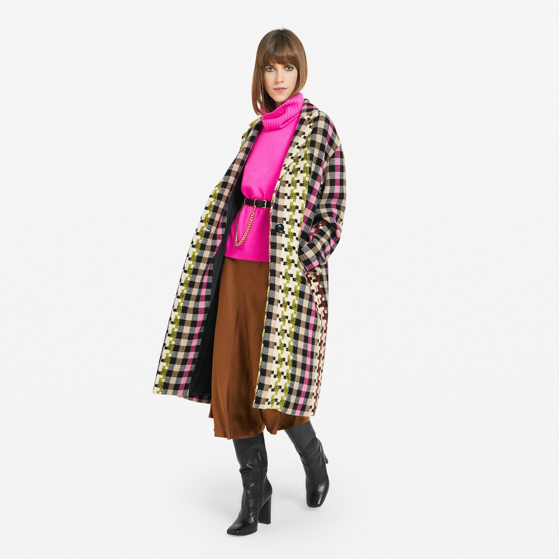 Ottod'Ame Wool-Blend Checked Coat - Multi