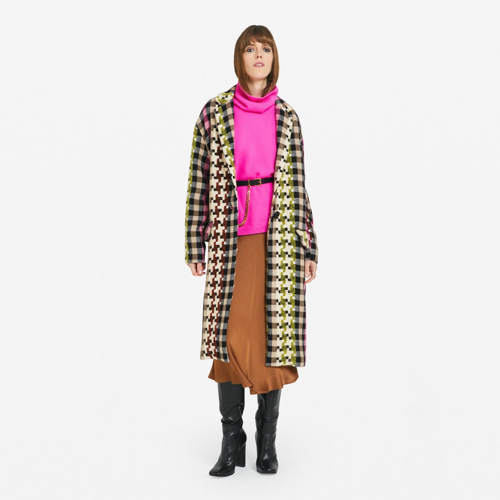 Ottod'Ame Wool-Blend Checked Coat - Multi