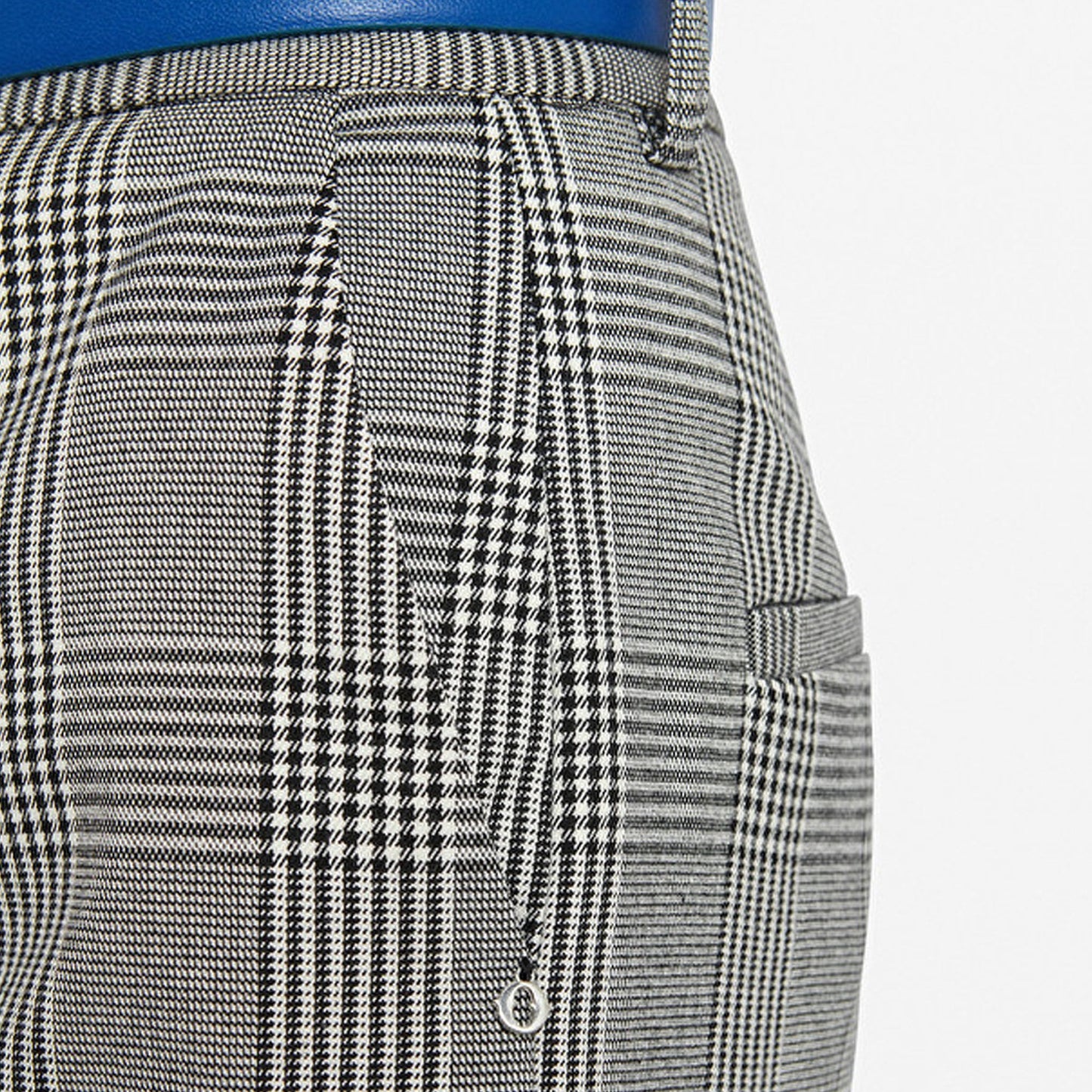 - Tartan Crop Trousers - Grey