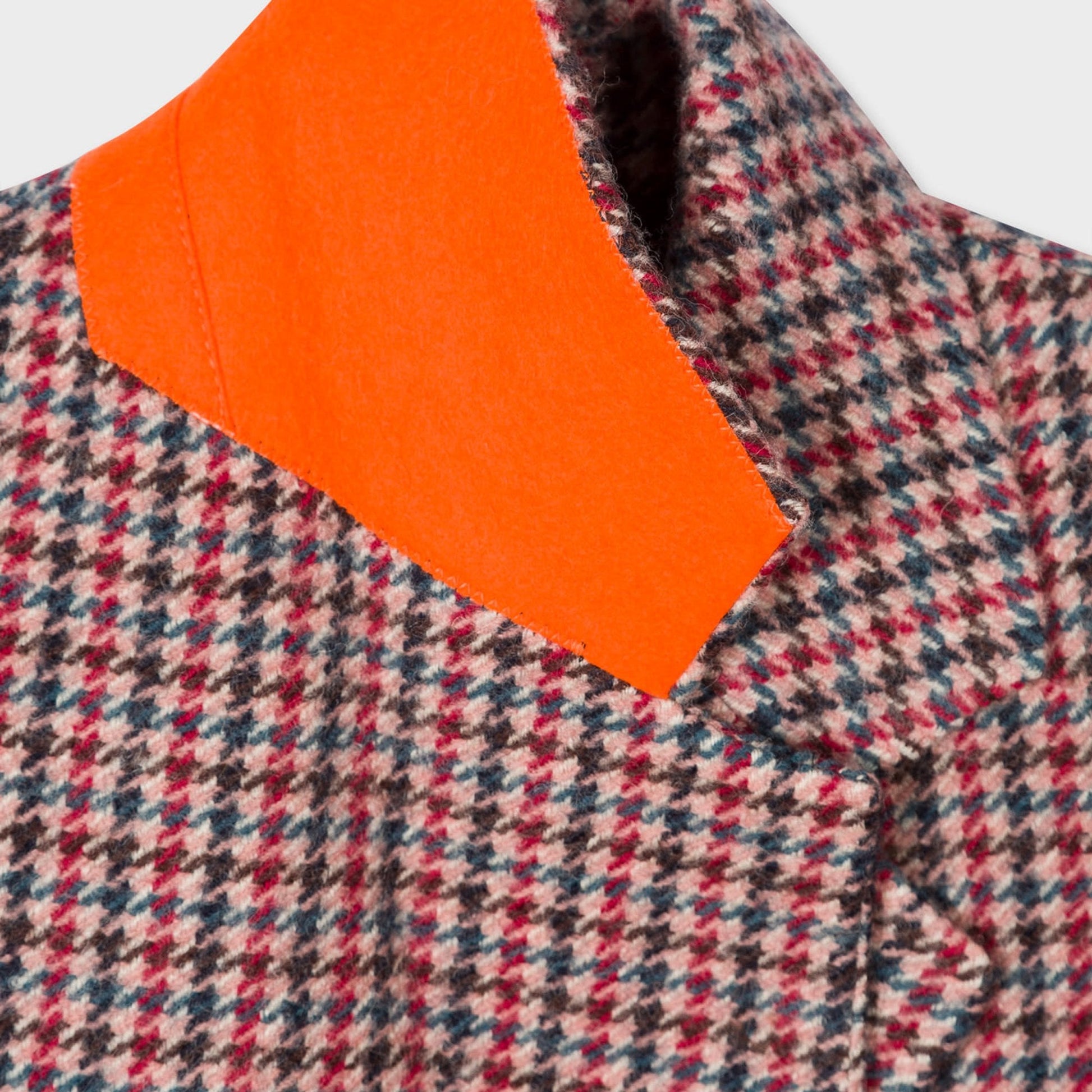 Paul Houndstooth Wool Double-Breasted Coat - Dusky Pink