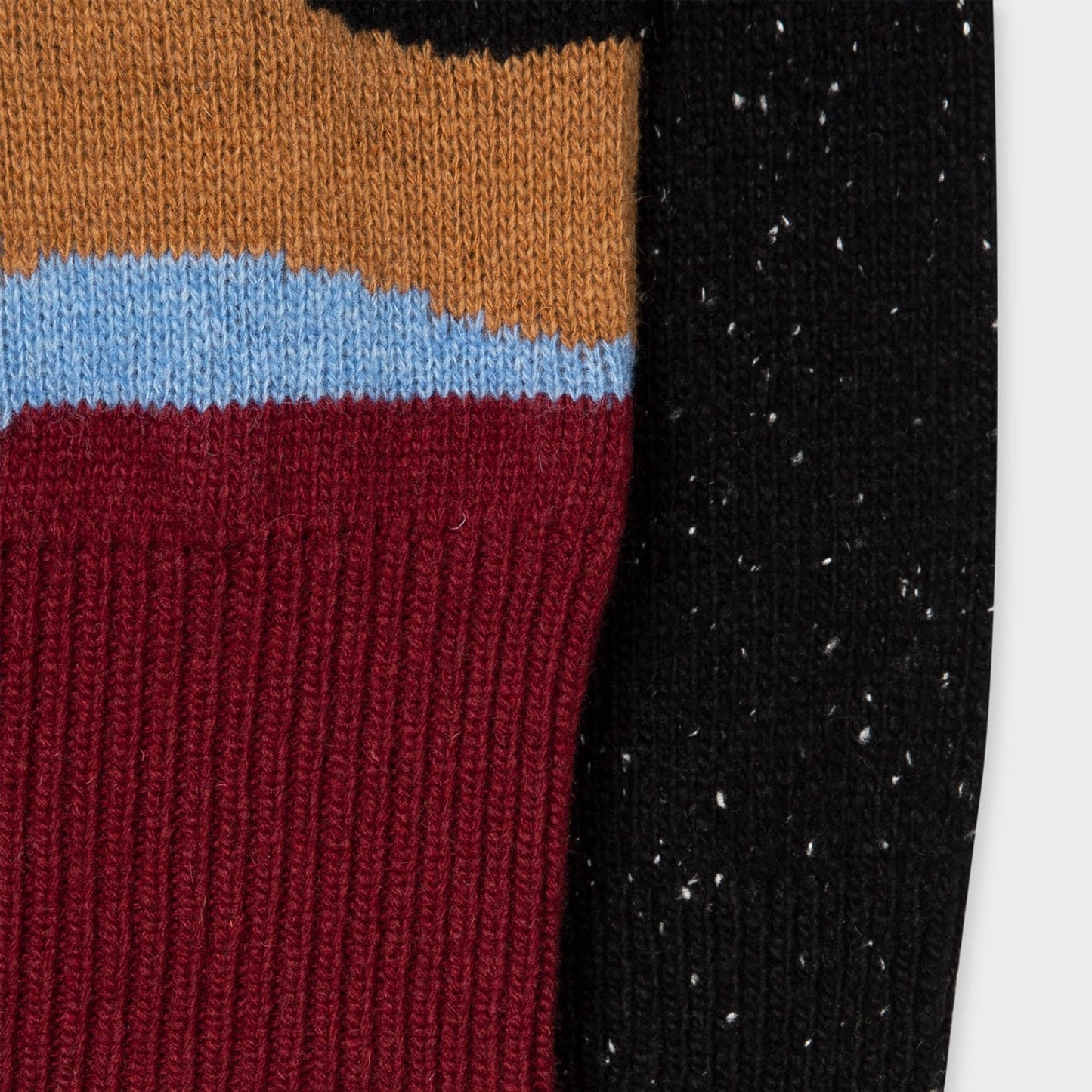 - 'Woodblock Floral' Intarsia Sweater - Black