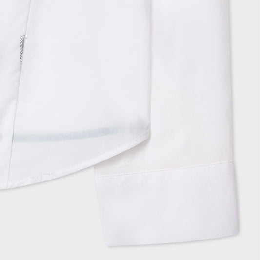 - Slim-Fit 'Stamps' Print Shirt - White