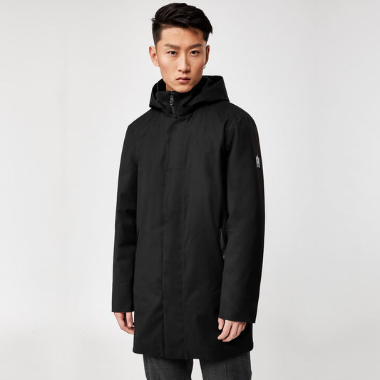 - Thorin - Hooded Parka Coat - Black