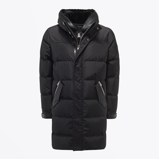 - Reynold - Hooded Shearling Coat - Black