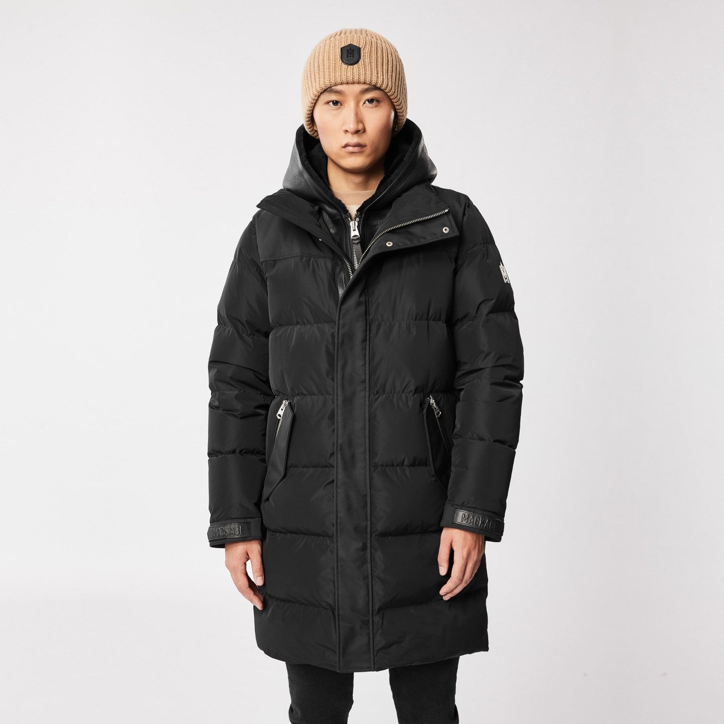 - Reynold - Hooded Shearling Coat - Black