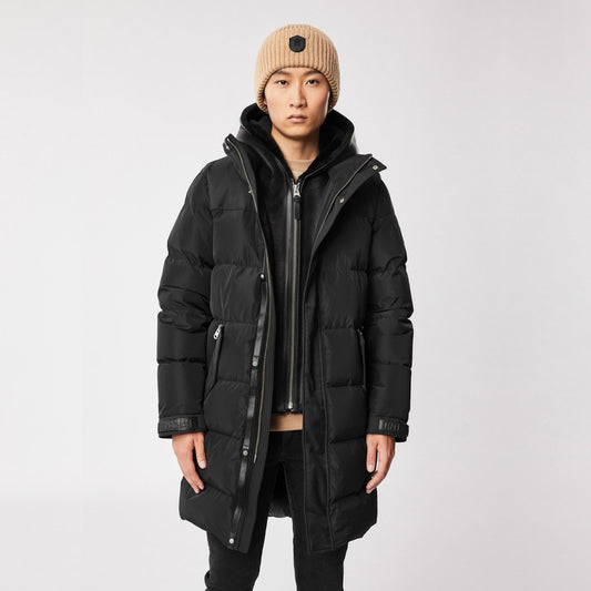 - Reynold - Hooded Shearling Coat - Black
