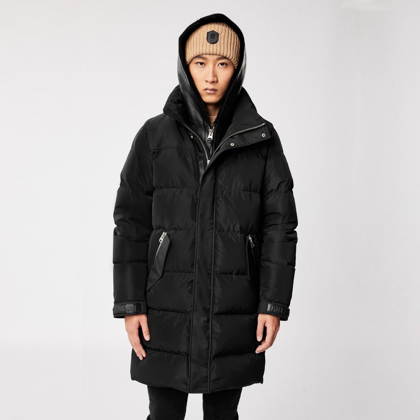 - Reynold - Hooded Shearling Coat - Black