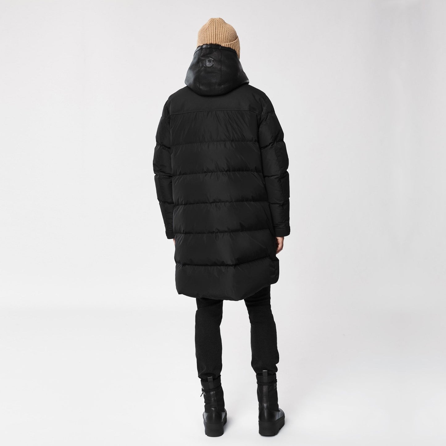 - Reynold - Hooded Shearling Coat - Black