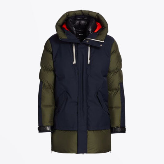 - Simon - Hooded Panelled Coat - Green