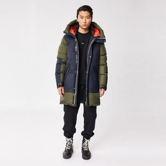 - Simon - Hooded Panelled Coat - Green