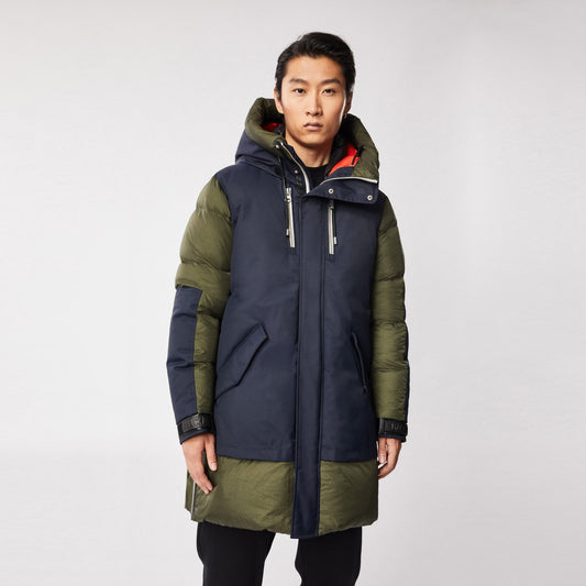 - Simon - Hooded Panelled Coat - Green