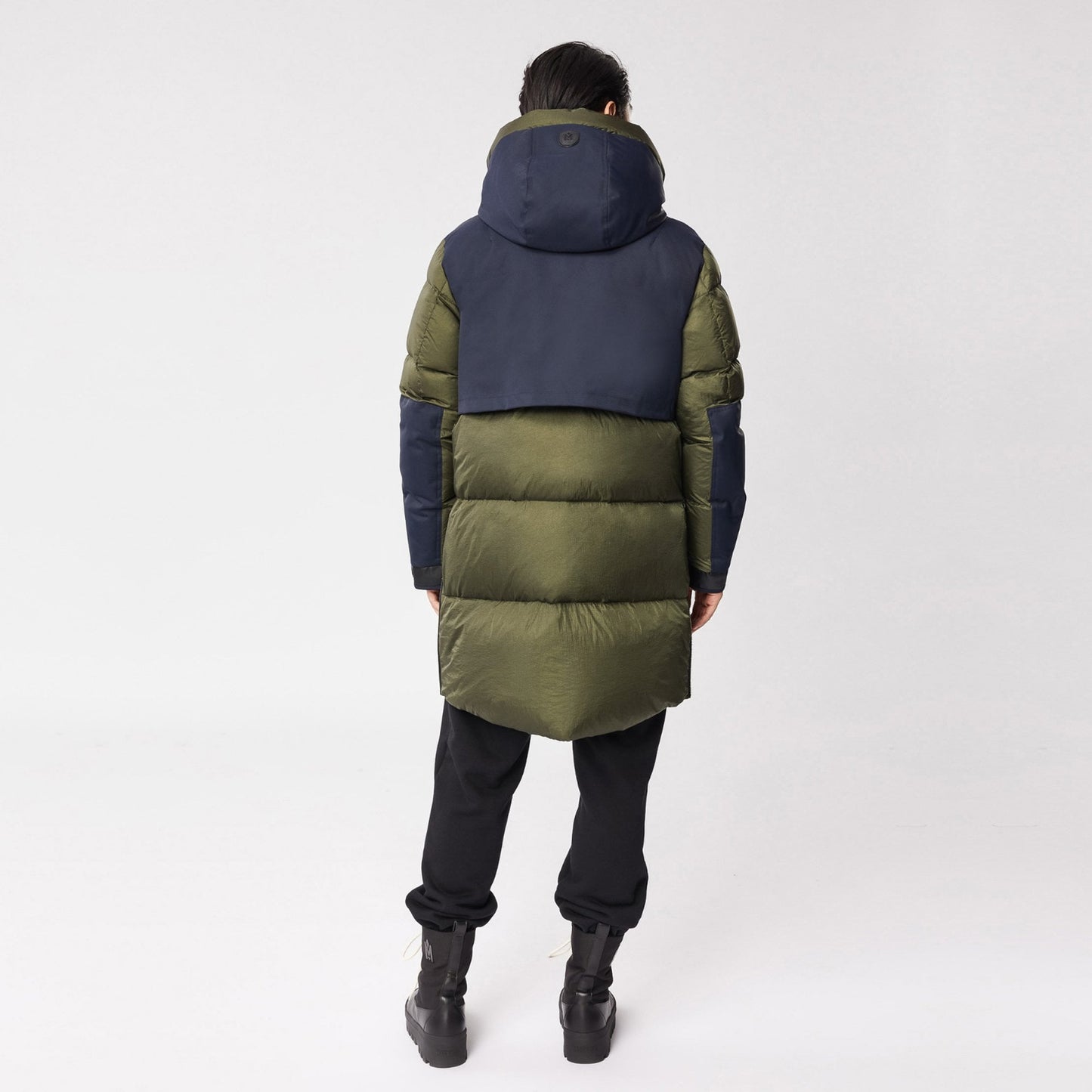 - Simon - Hooded Panelled Coat - Green