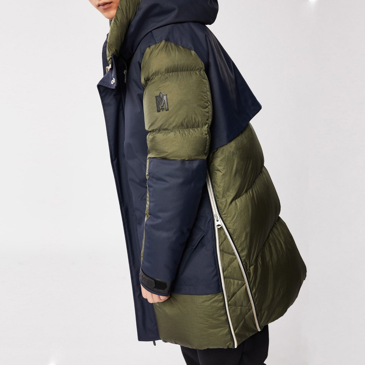- Simon - Hooded Panelled Coat - Green