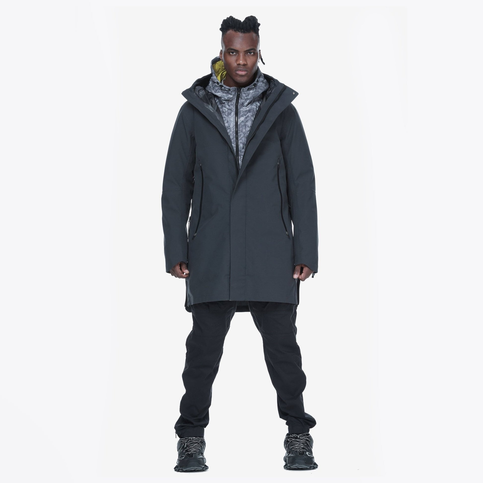 Krakatau Liner Parka Coat - Dark Grey
